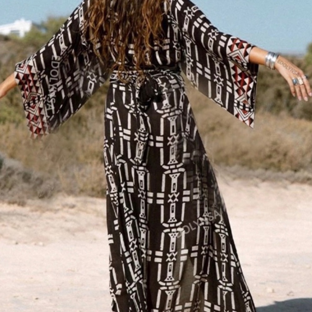 Aztec Print Kimono - Os - image 3